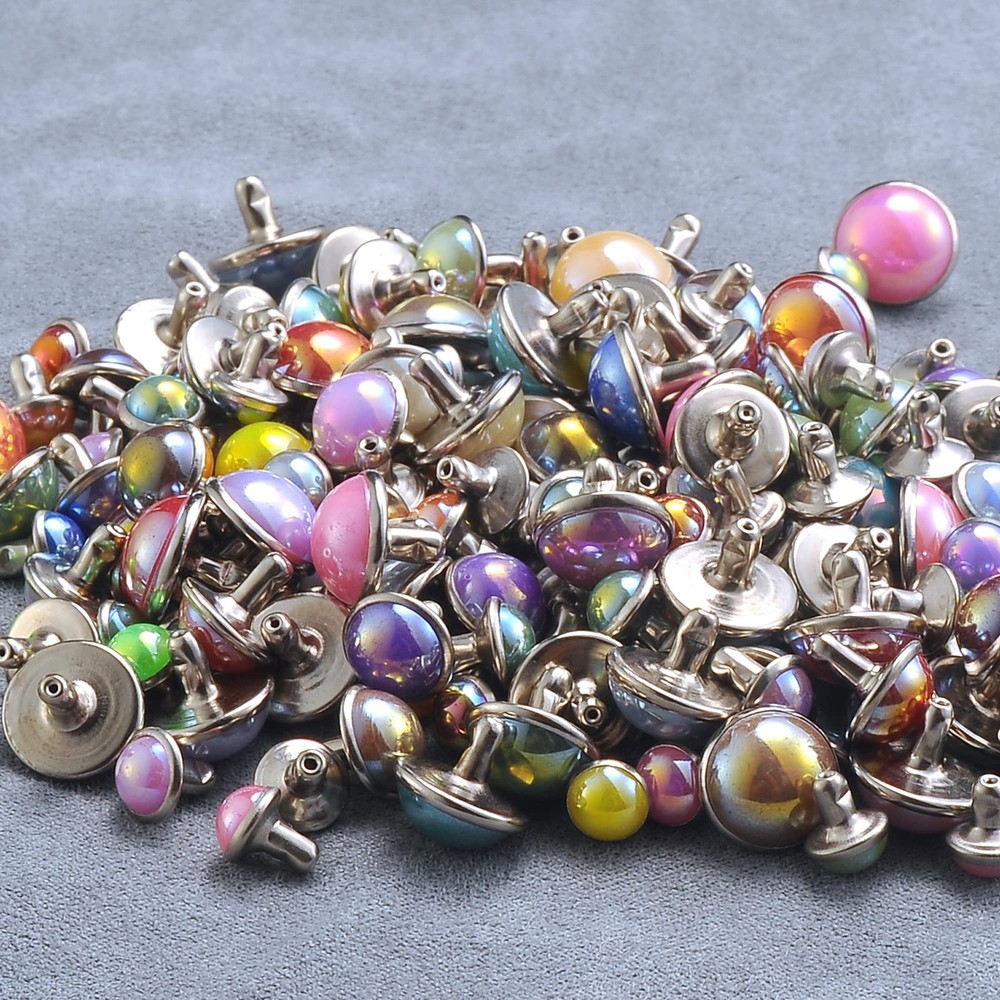 260 Sets Mixed Sizes Leather Rivets Mixed AB Colors Rivets Studs Rivets for C...