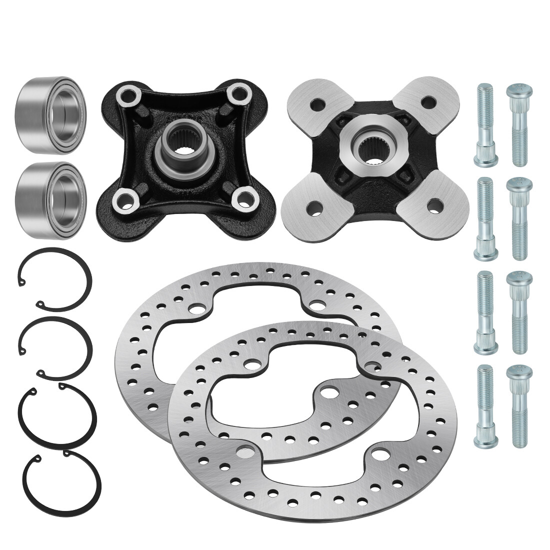 2 Front/Rear Wheel Hubs Rotor Bearing Studs for Polaris RZR XP 4 1000 2014-2023