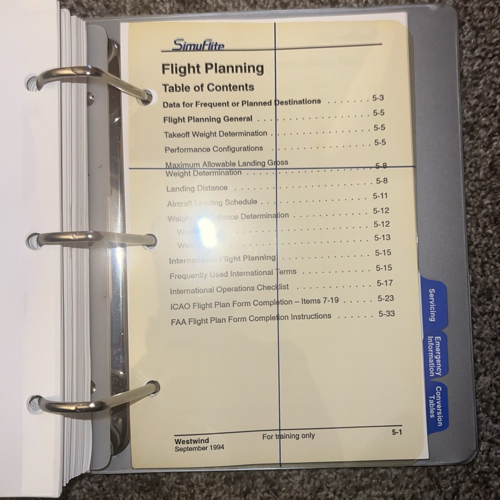 Simuflite Westwind Cockpit Reference Handbook