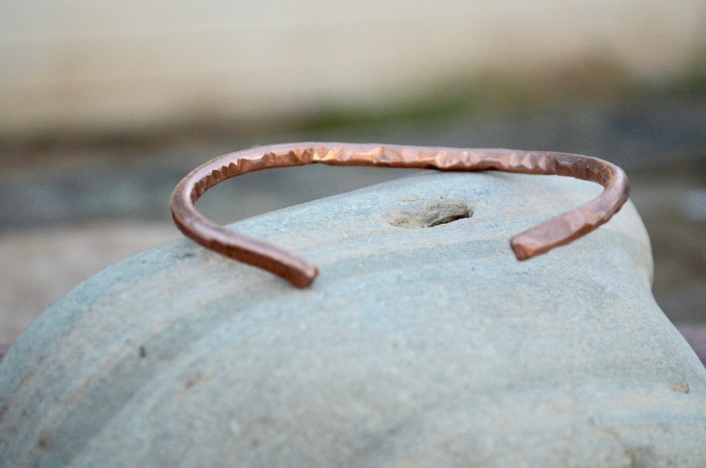 Solid Copper Cuff Bracelet Arthritis Rustic Artisan Handmade Healing Energy Pure