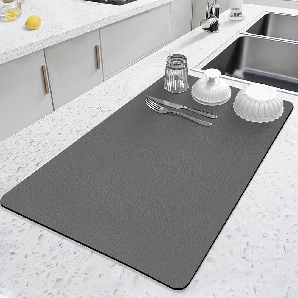 Kitchen Dish Drying Mat, 24" Lar Dish Drying Mats for Kitchen