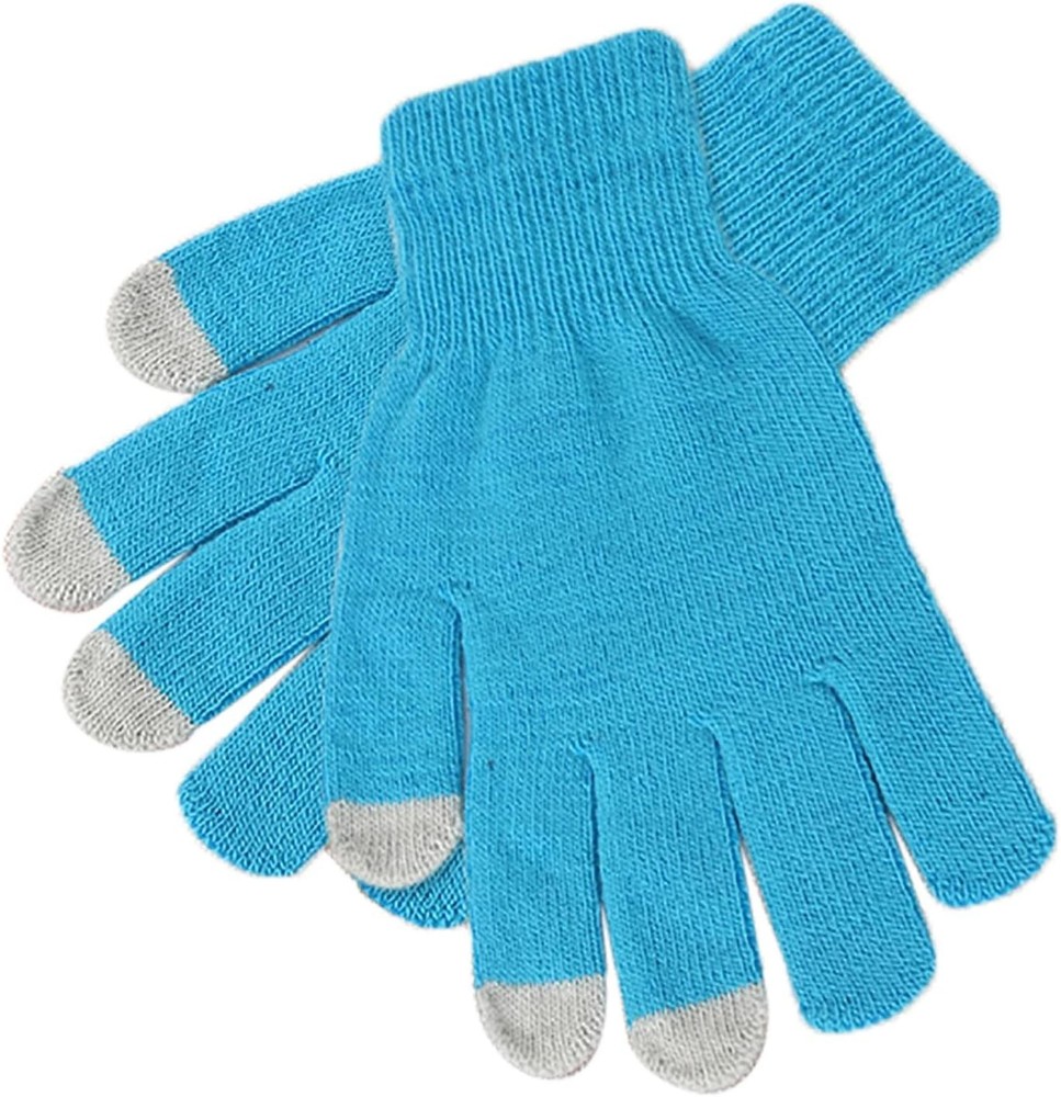 Winter Touchscreen Gloves Warm AntiSlip Touchscreen Texting Gloves Light Blue OS