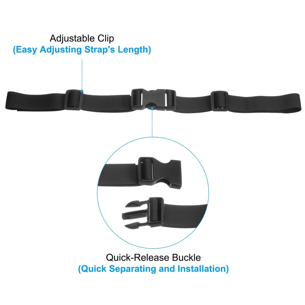 Backpack Belt Strap, 2 Pcs Waist Strap with Quick-Release Buckle, Black
