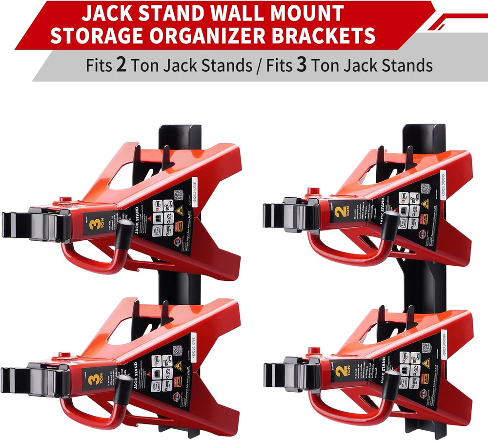Jack Stand Wall Mount Organizer - Space-Saving Storage Rack for Your Garage