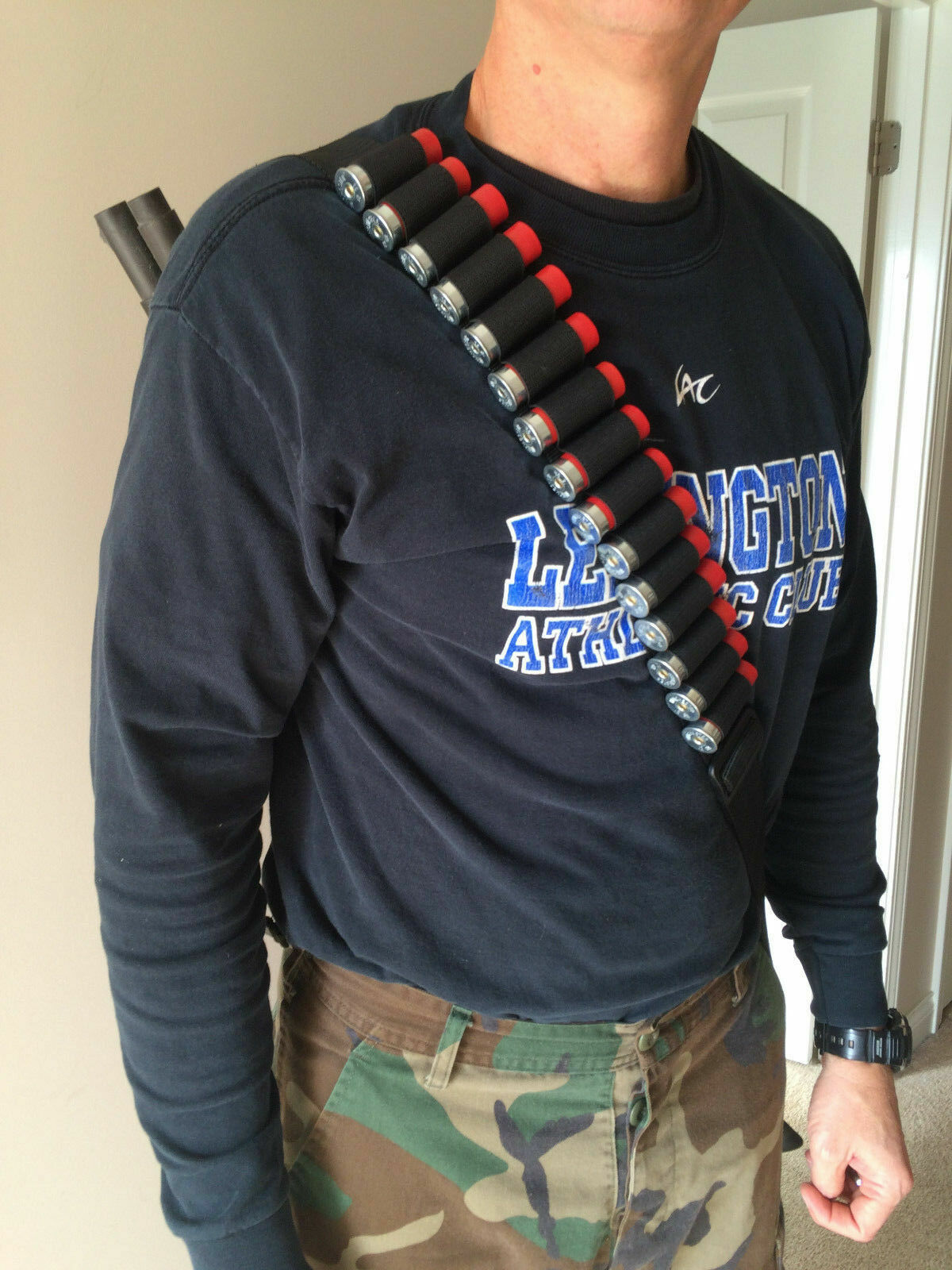 Tactical Shotgun Sling 15 Rounds 2 Point Gun Sling 12/20 Gauge Shell Ammo Pouch