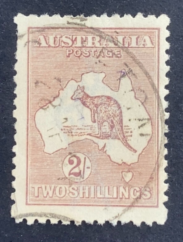 Australia 1915 Kangaroo Third Watermark 2/- Maroon - Fine Used