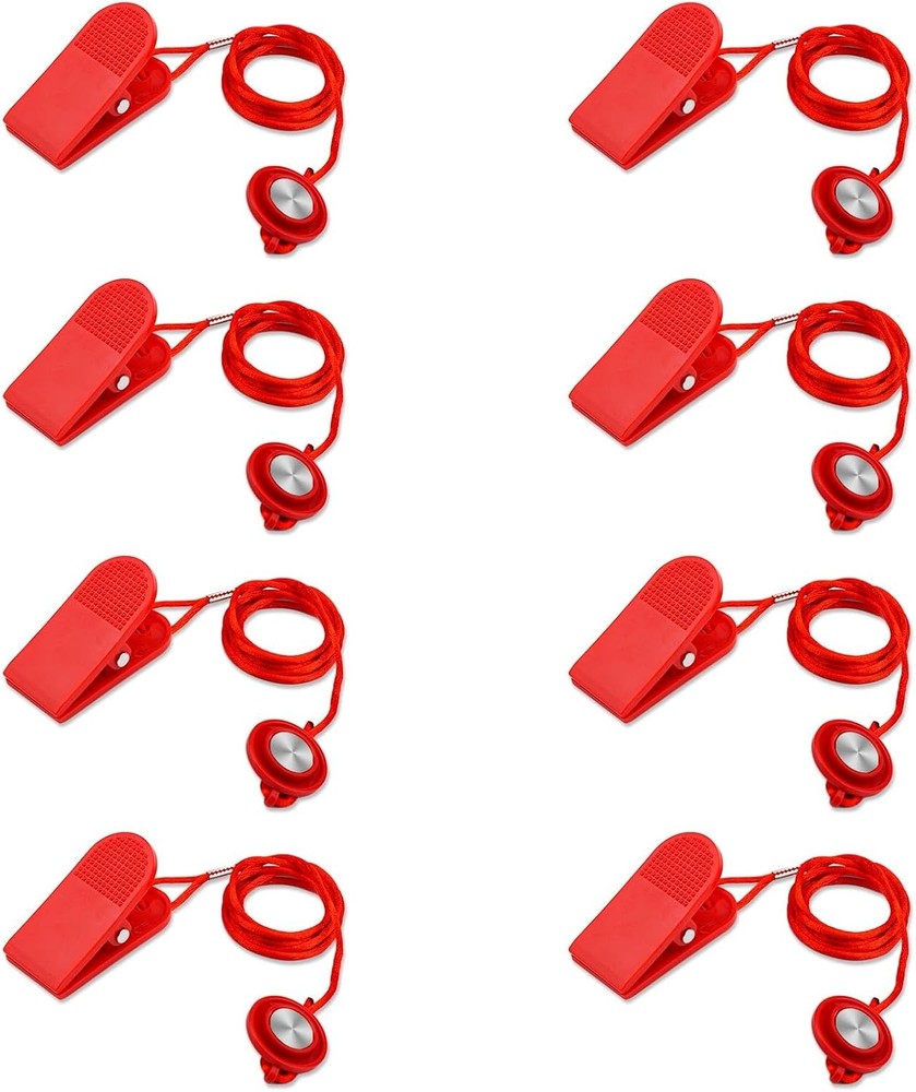 Universal Treadmill Magnetic Lock, Round Safety Key Replacement Medium, red