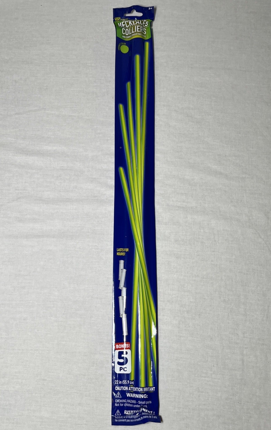 NEW! (Pack of 5) Green Glow Stick Necklaces w/ Connectors *FREE SHIPPING*