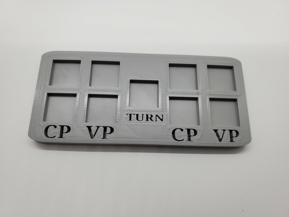 3D Printed Point Counter. Victory, Command Points, Turn # Tracker
