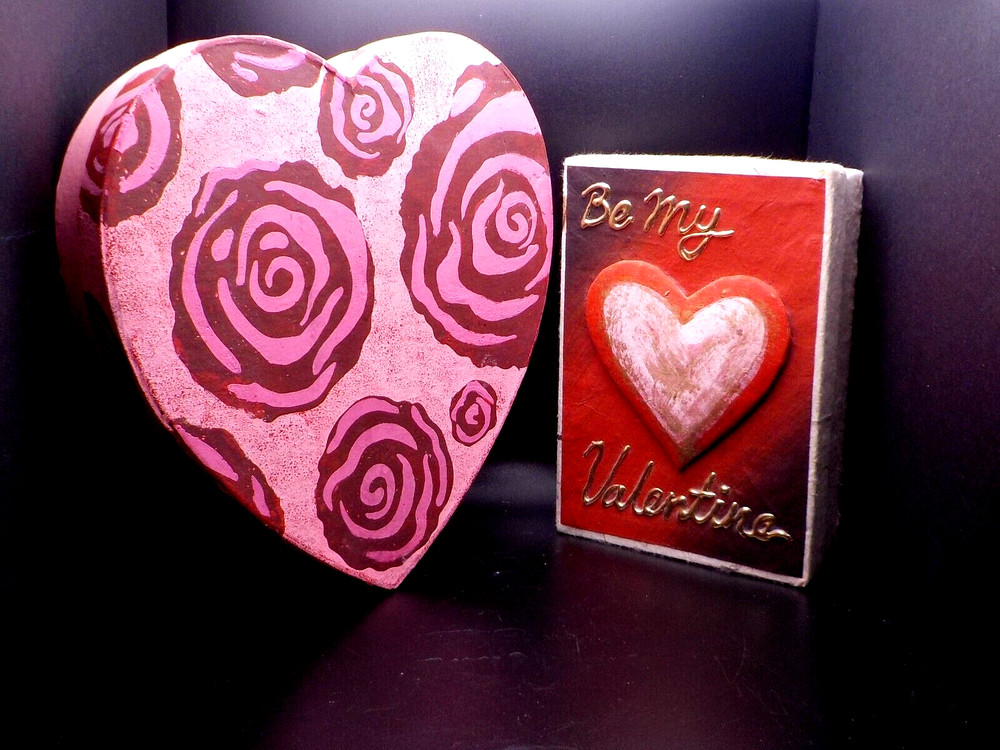 2 Joseph Schmidt Valentine Candy Boxes Beautifully Decorated Empty No Candy