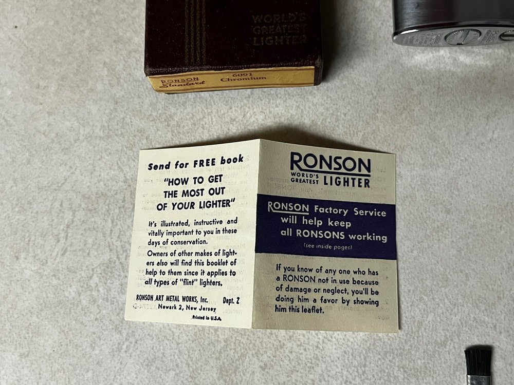 Vintage Cigarette Lighter With Box & Paperwork