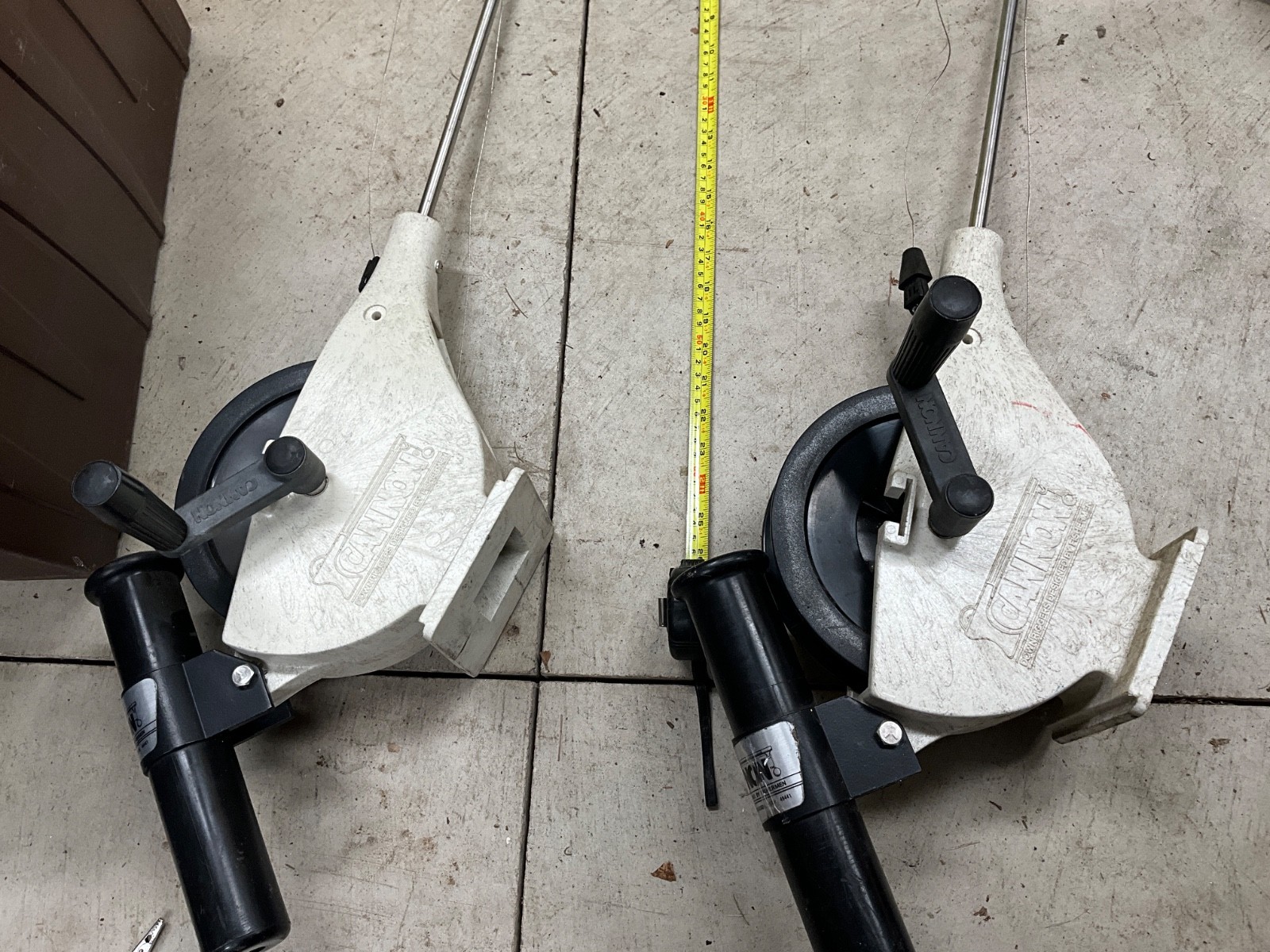 Cannon Easi Troll Manual Downriggers (2) - with rod holders, nice shape