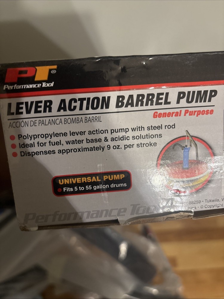 Performance Tool Barrel Pump General Purpose Lever Action W54268