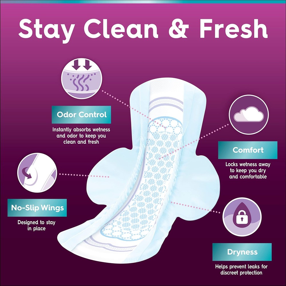 Ultra Thin Pads with Wings - Light Absorbency -66 Count