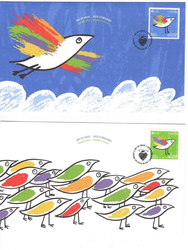 Canada FDC Covers Stamp #B23 & B24, Community Foundation, Unaddressed, 2016
