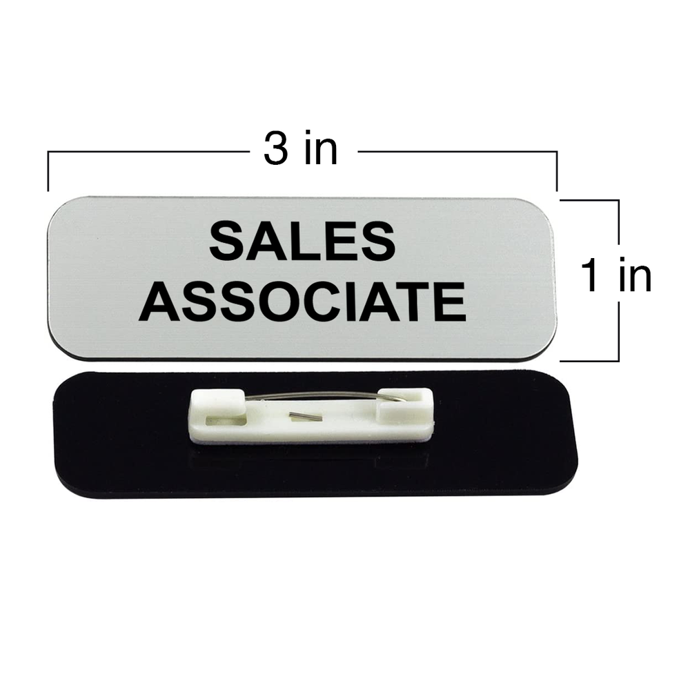 Sales Associate 1 x 3" Name Tag/Badge, (3 Pack)