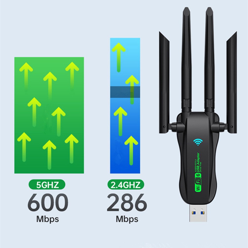 For Computer WiFi 6 Bluetooth 5.4 Adapter Dual Band USB Wireless Network Card
