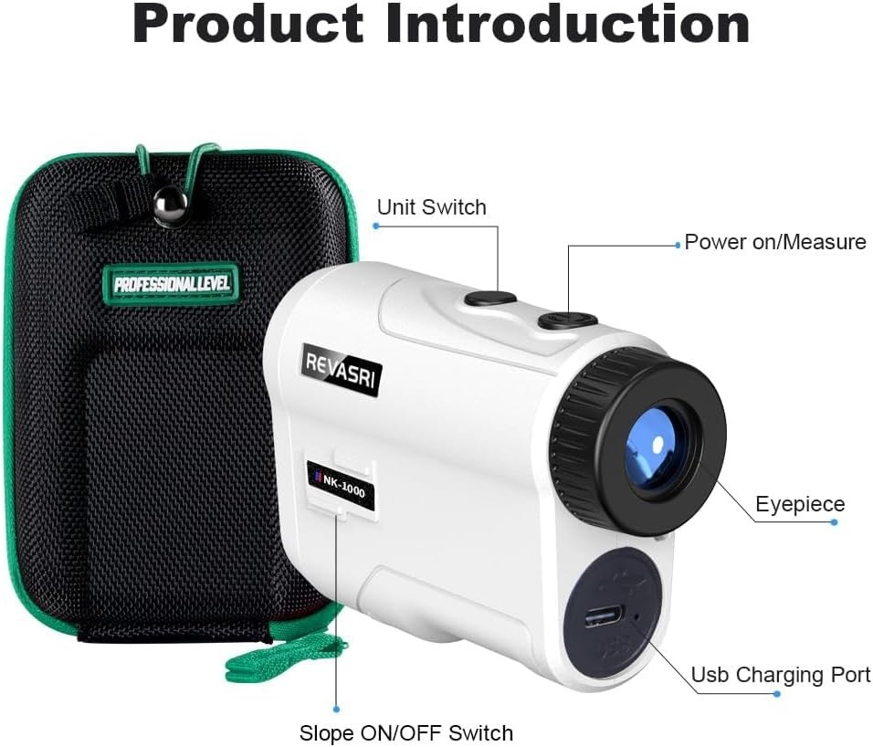 Precision Golf Rangefinder - Slope & Pin Lock Vibration, 1000YDS Accuracy