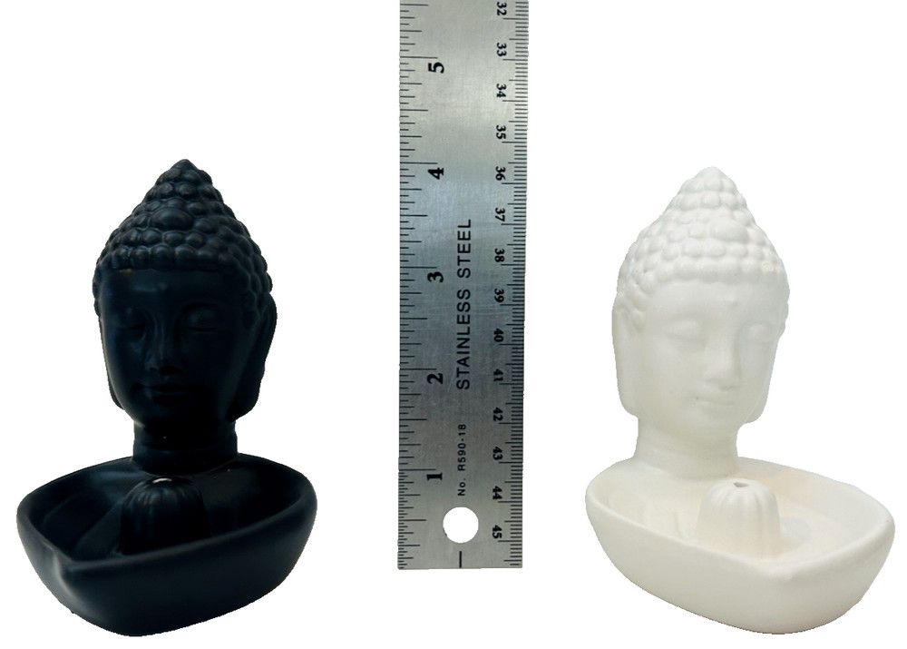 3 Ceramic Buddha Figures Incense Burner Holders