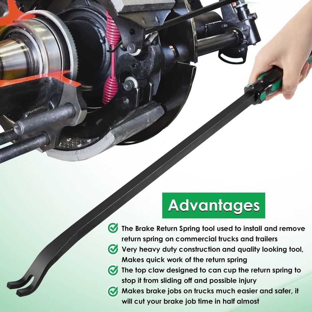 Brake Return Spring Tool for Large Trucks & Trailers for S-cam Return Spring