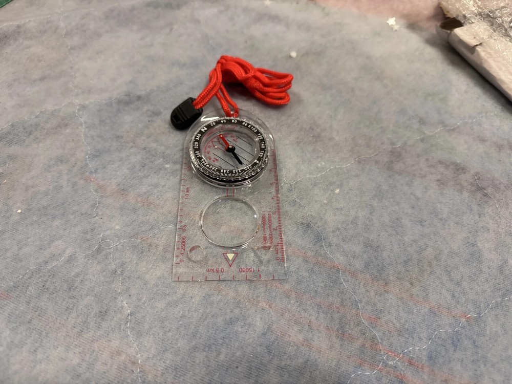 Transparent Baseplate Compass with Lanyard – Orienteering Hiking Navigation Tool
