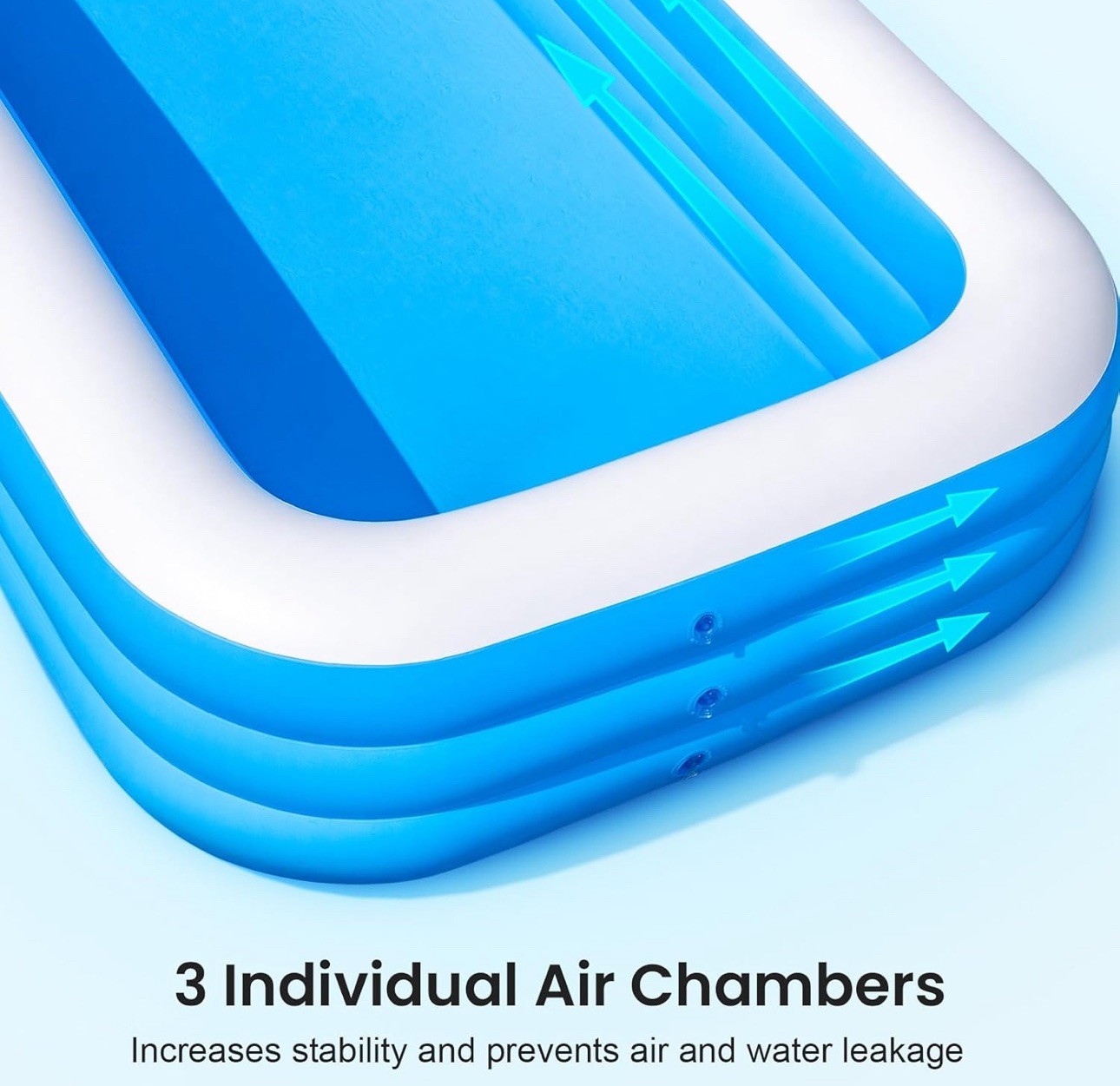 Large Inflatable Pool for Adults, 165'' x 76'' x 22'' Big Inflatable Swimming...