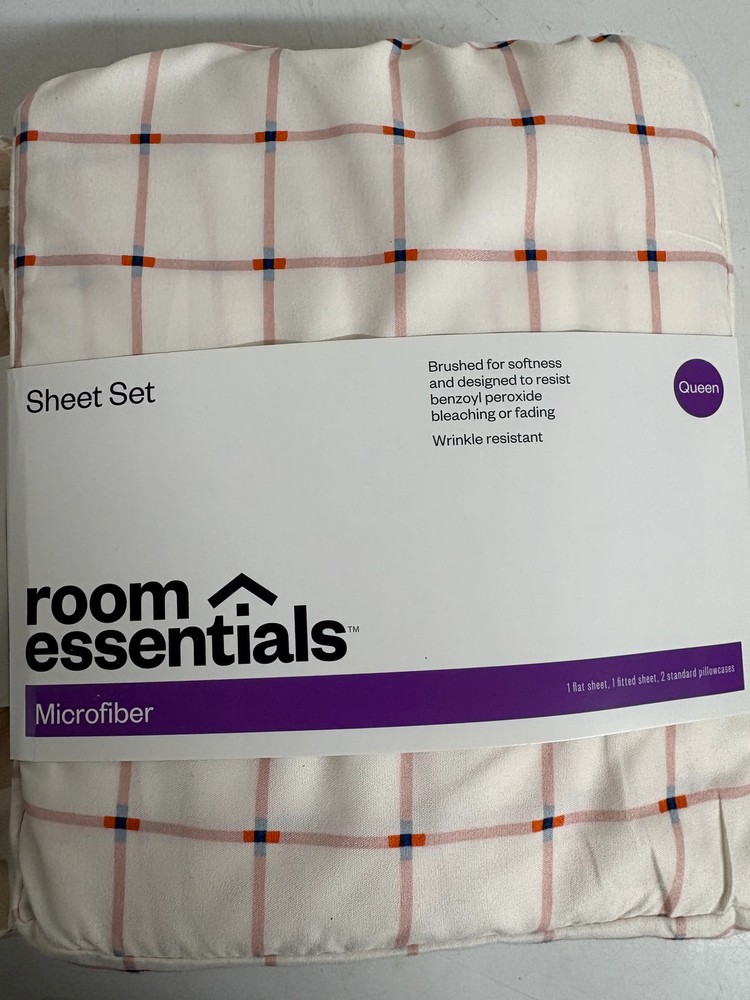 Room Essentials Queen Microfiber Sheet Sets Bundle, New