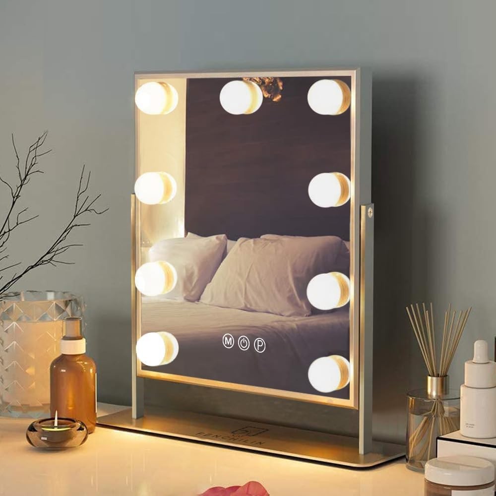 Vanity Mirror with Light Lighted Makeup Mirror Vanity Smart Touch Control 3Co...