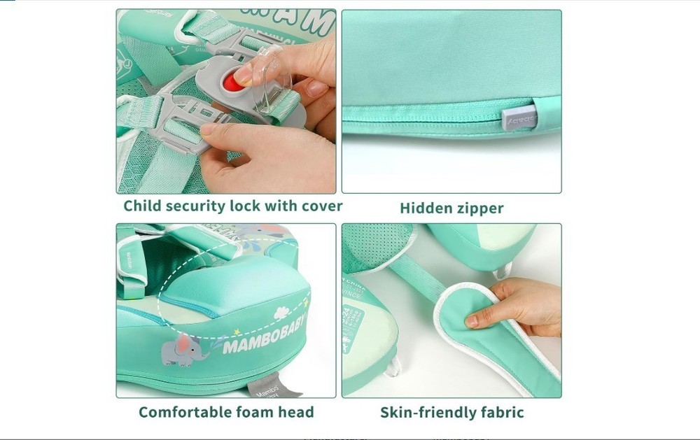 Mambobaby Float with Bed Mesh and Canopy Non Inflatable Infant Pool Float Smart