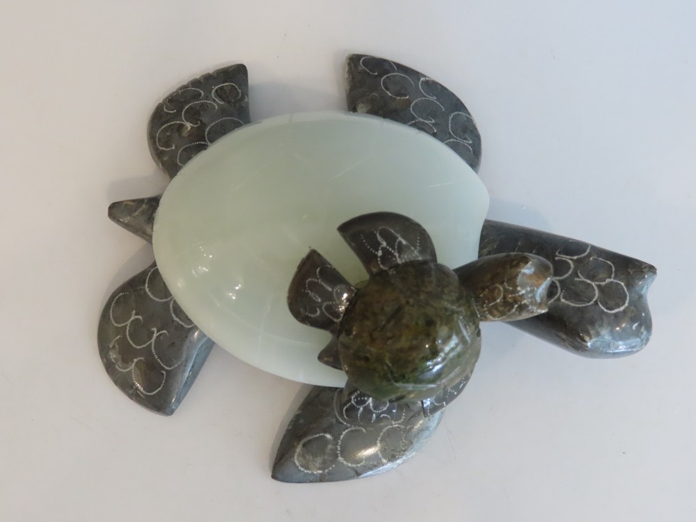 Marble Stone Carved Turtle & Baby.
