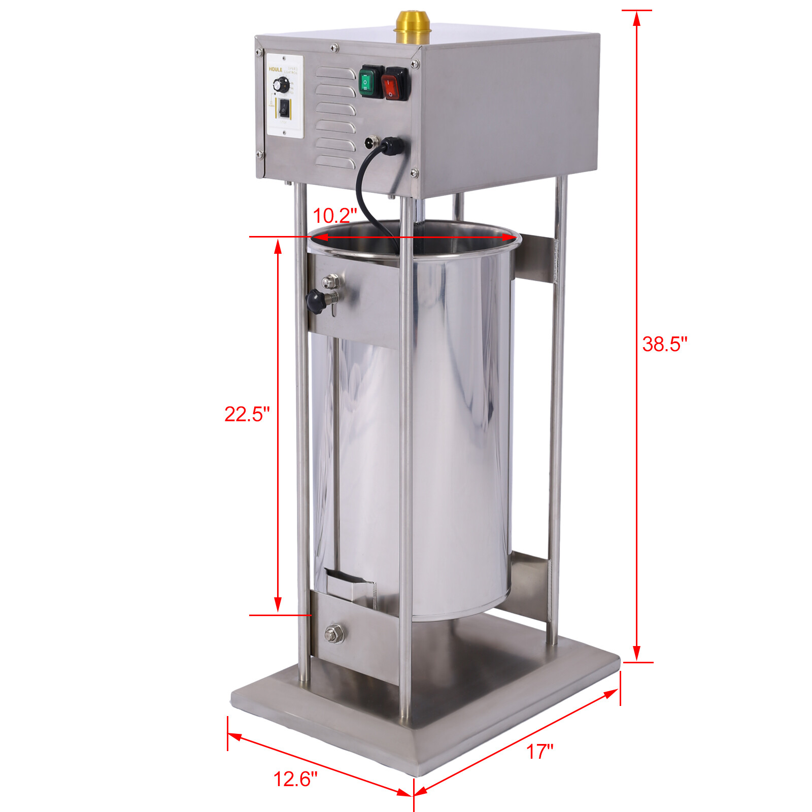 30L Sausage Stuffer Machine 10 Speed Vertical Sausage Maker 5 Filling Tubes