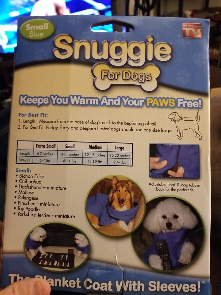 Snuggie Coat For Dogs ~ Small ~Blue