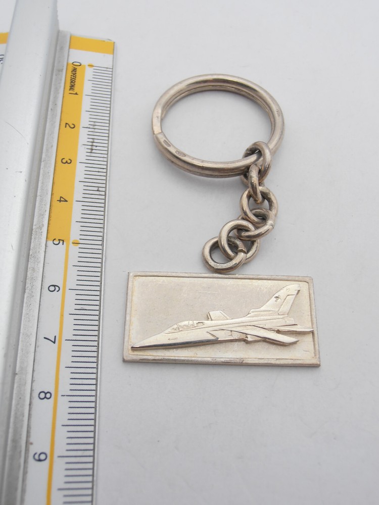 925 Silver KEYCHAIN with TORNADO - Airplane - Air Force - Pilot -