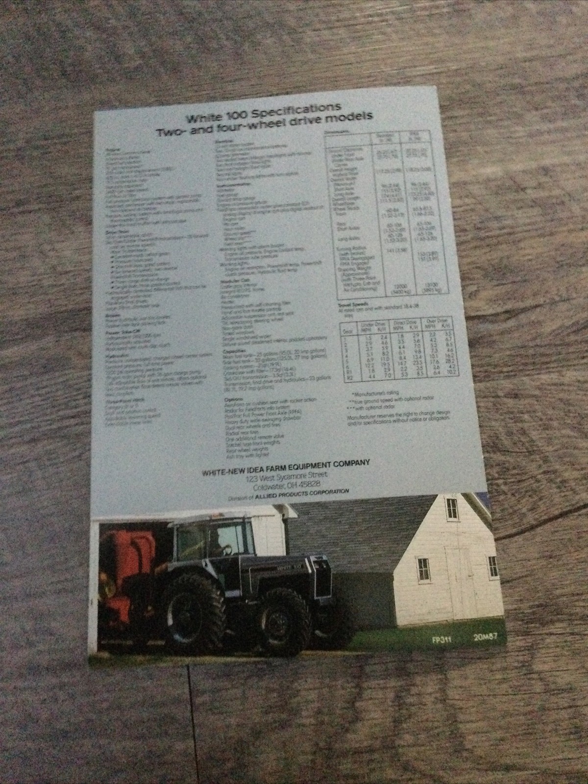 Lot Of 3 White Tractor Brochures 100, 140, & 160 White Farm Equipment