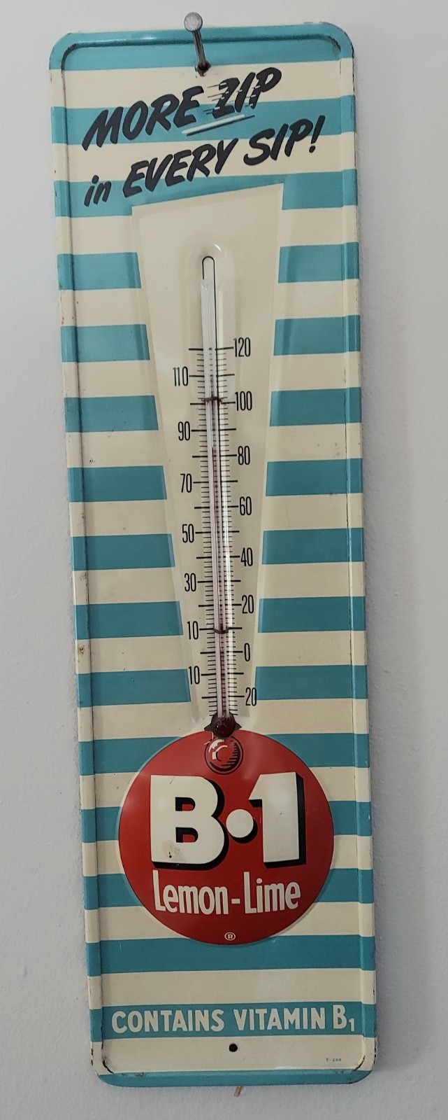Original B1 Lemon Lime Tin Advertising Thermometer