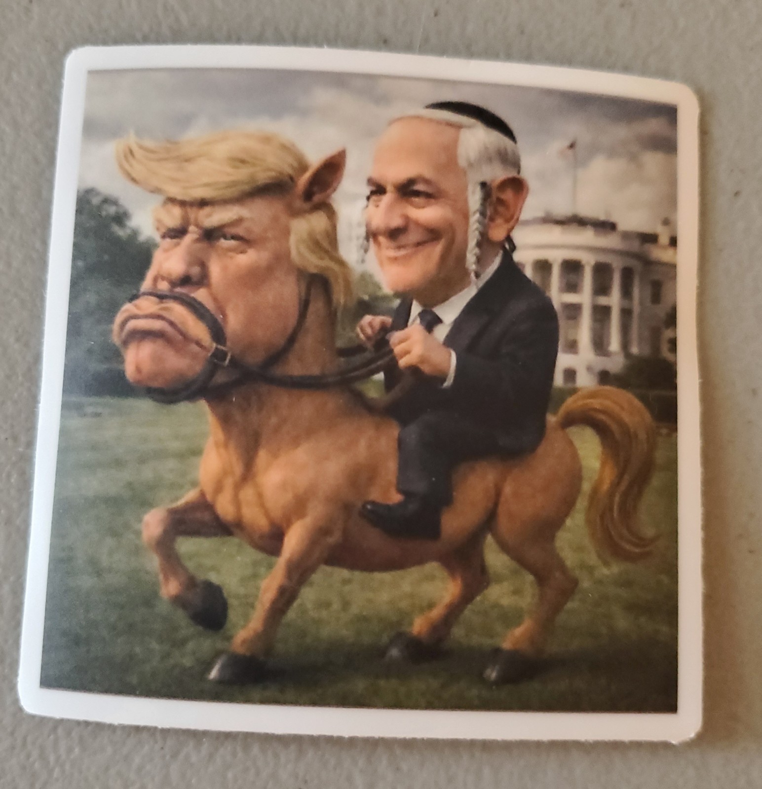 DONALD TRUMP BENJAMIN NETANYAHU STICKER *5* YEAR WARRANTY