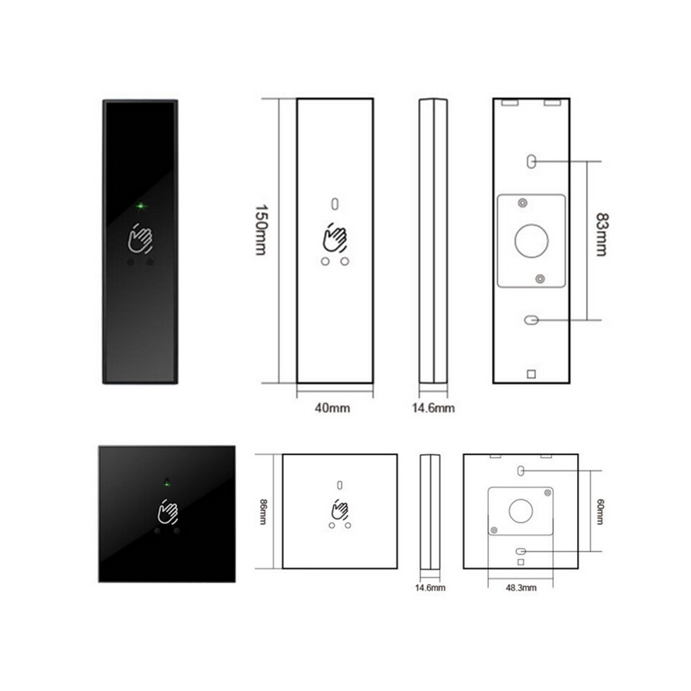 Wireless Infrared Induction Access Control Switch Exit Button 86 Type Self Reset