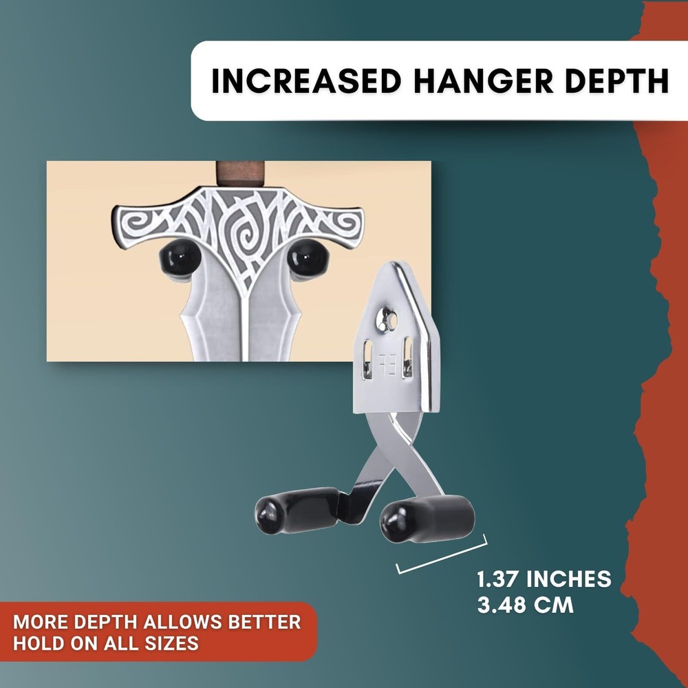 2x Vertical Sword Mount - Dagger Display Wall Hanger - Adjustable Multifuncti...