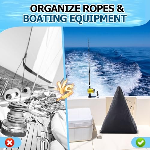 Boat Anchor Storage Bag Triangular Rope Heavy Duty Nylon Ventilation Mesh