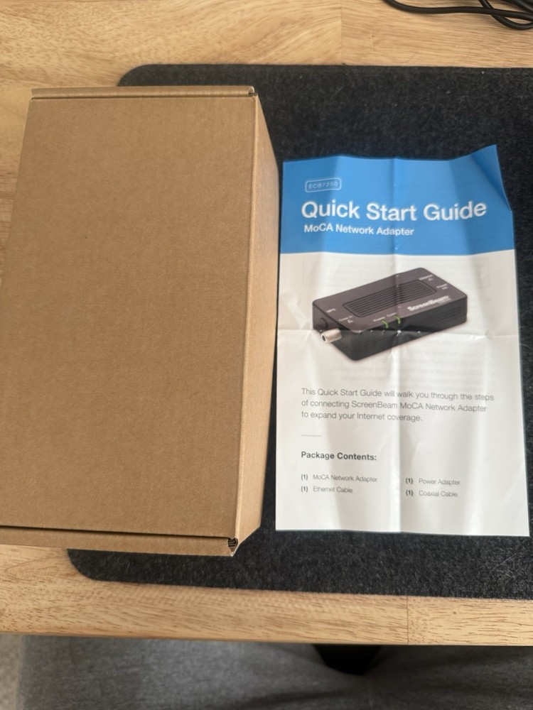 ScreenBeam ECB7250 MoCA Network Adapter Ethernet Coax