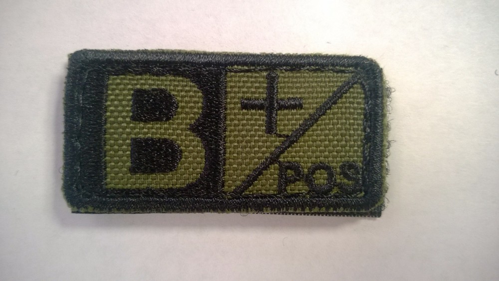 Condor Blood Type Hook-Back Patches (B+) OD 2 each