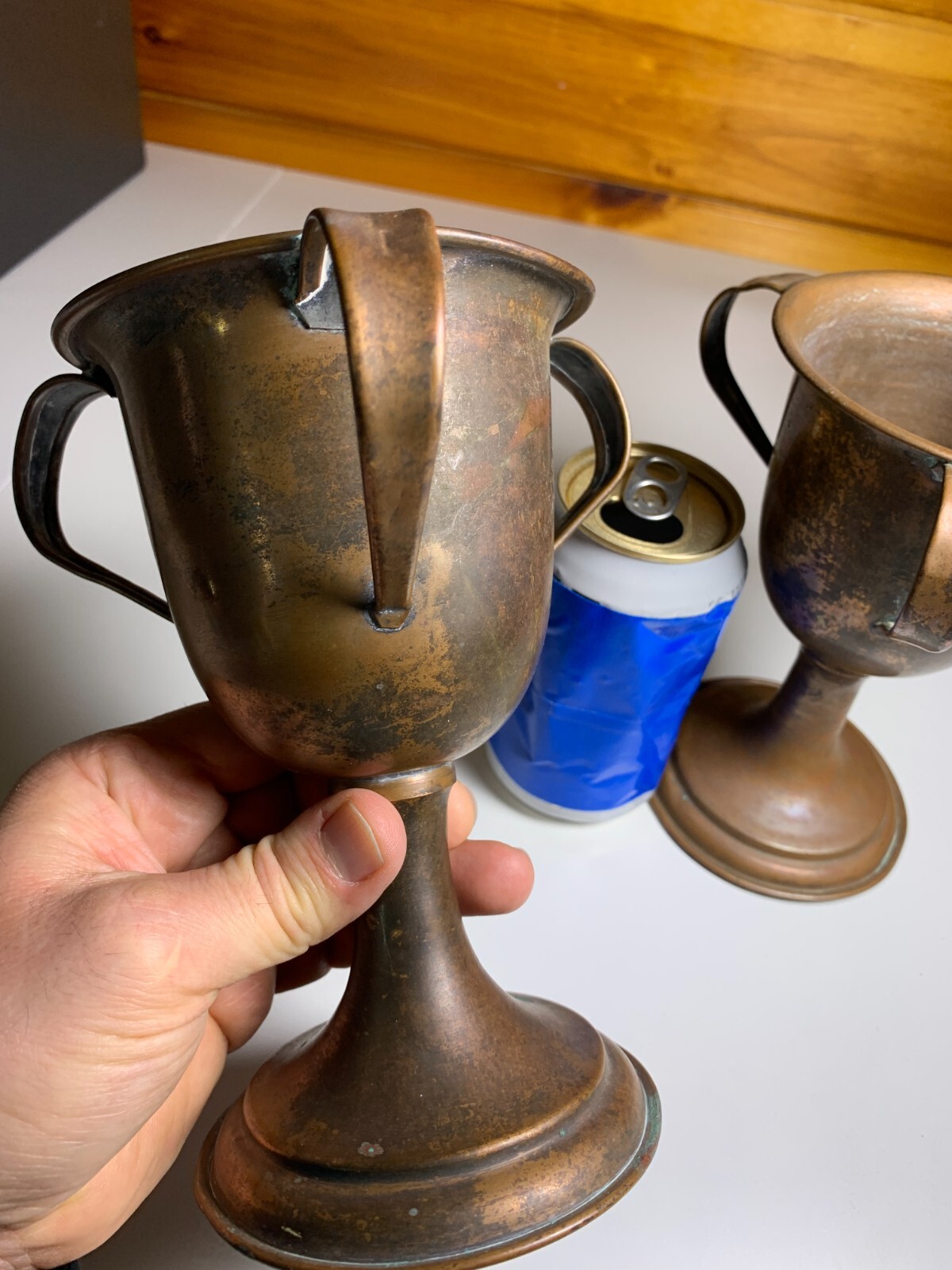 Antique Vintage Copper Cup Mug Chalice Goblet Medieval Renaissance Gothic Knight