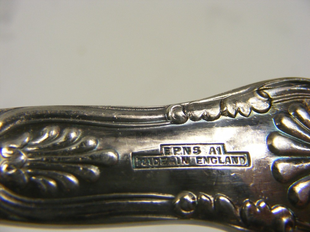 Vintage EPNS Fork Spoon Serving Set Raised Fruit Design Made in England 4-south