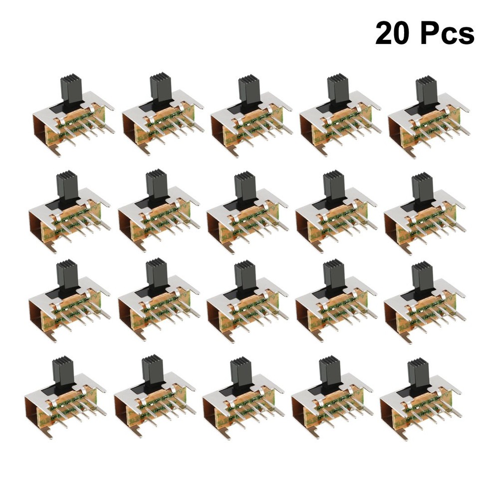 20Pcs 6mm Horizontal Slide Switch DP3T 2P3T 8 Terminals PCB Panel Latching