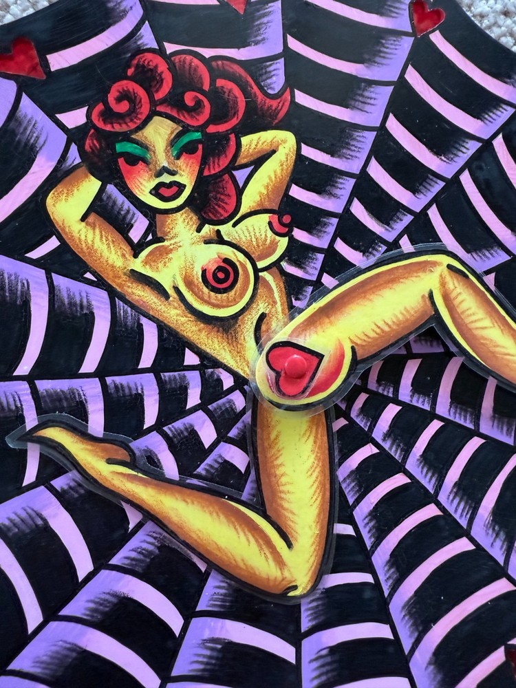 Stipo Tattoo low brow retro BOMBSHELL WALL CLOCK zero skateboards handpainted