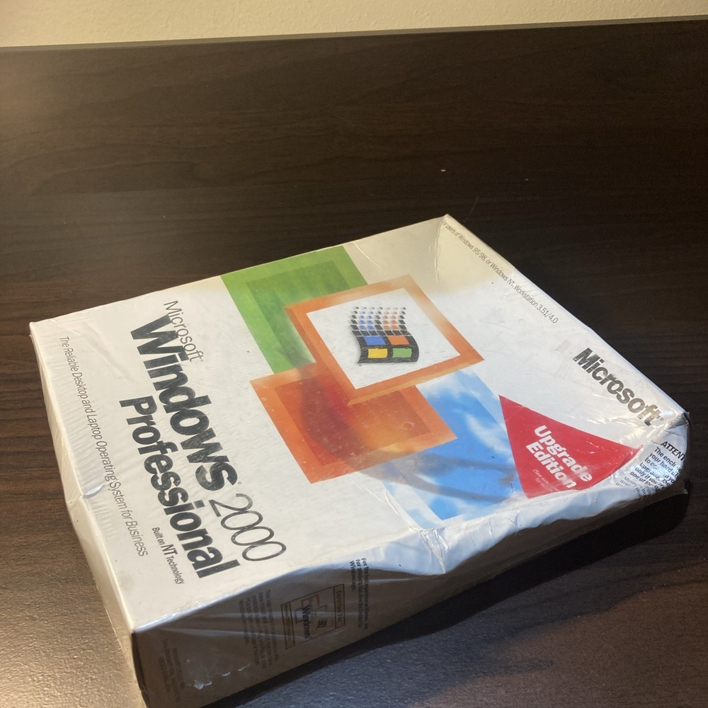 (NEW) Microsoft Windows 2000 Professional Retail Box Sealed (Upgrade Version)