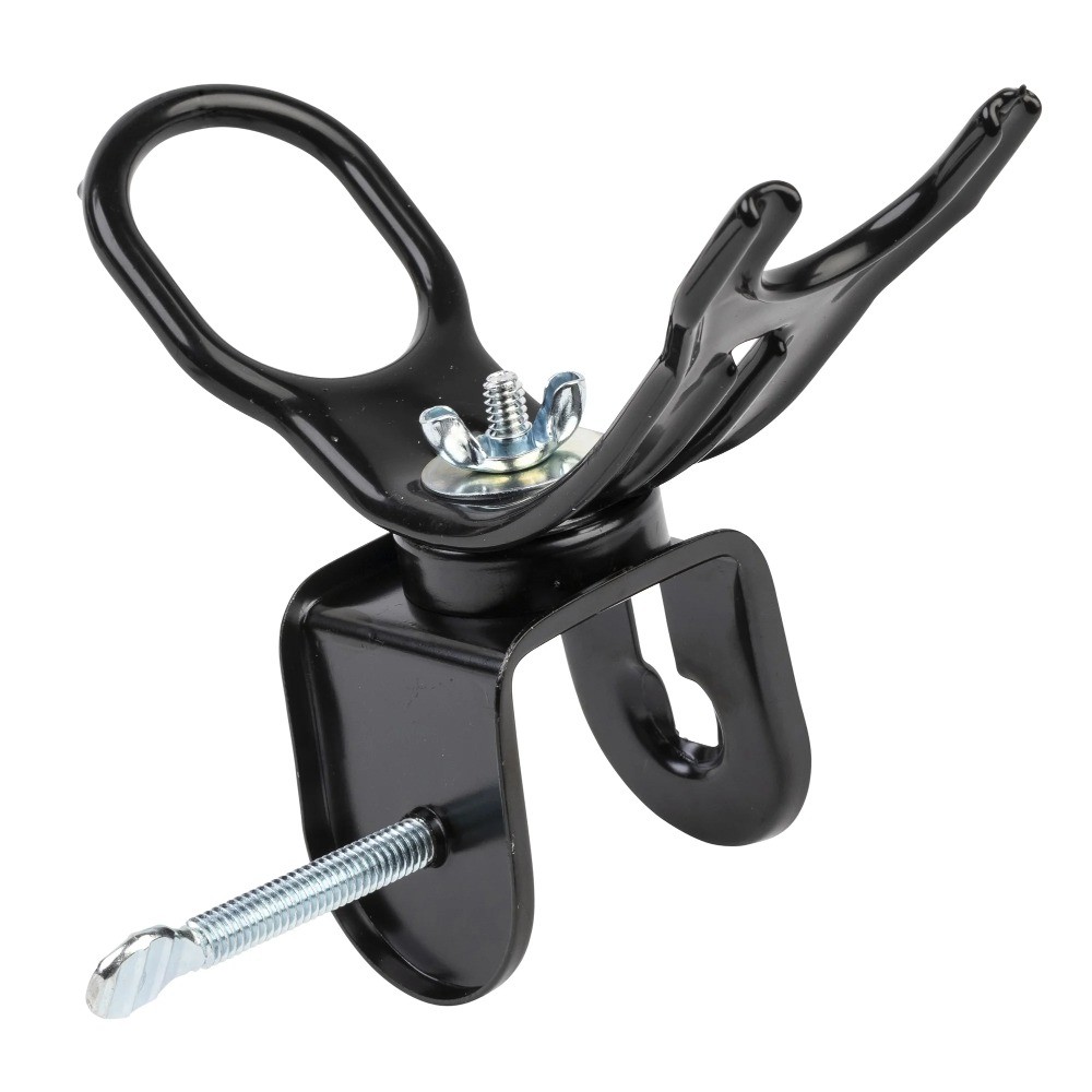(2 pack) Rubber Dipped Clamp-on Rod Holder - Black