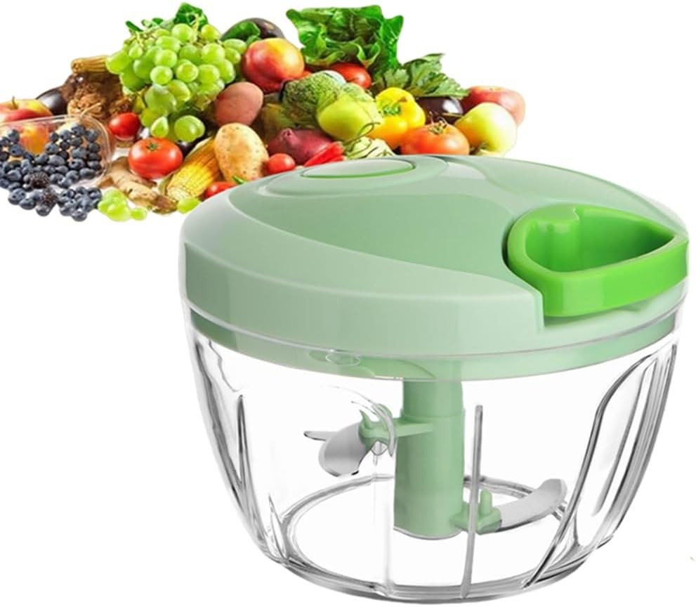 Vetable Chopper Manual Food Chopper with Container, Hand Pull String