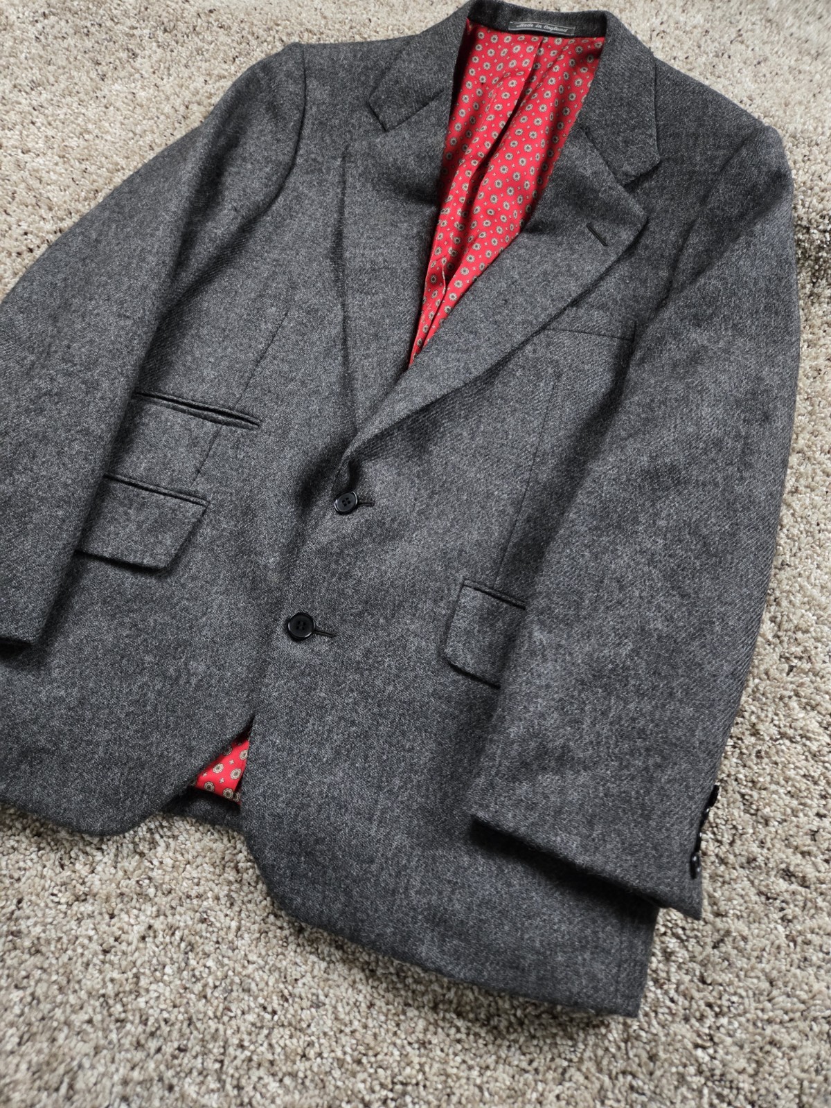 Vintage Carroll & Co Chester Barrie Blazer Jacket Mens 40 S Gray Tweed England