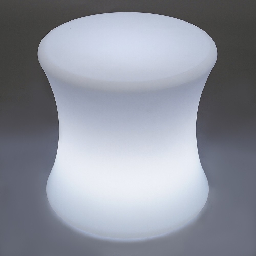 LED Drum-shaped Stool, Stool with Rechargeable LED Light, Ambient Lighting